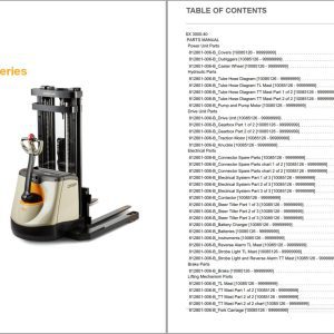 Crown Walkie Stacker SX 3000 40 Parts Catalog Service Manual