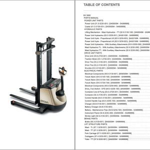 Crown Walkie Stacker SX 3000 Parts Catalog Service Manual