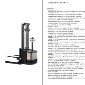 Crown Walkie Stacker WE WS 2300 Parts Catalog Service Manual