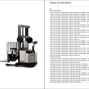 Crown Walkie Stacker WR Parts Catalog Service Manual
