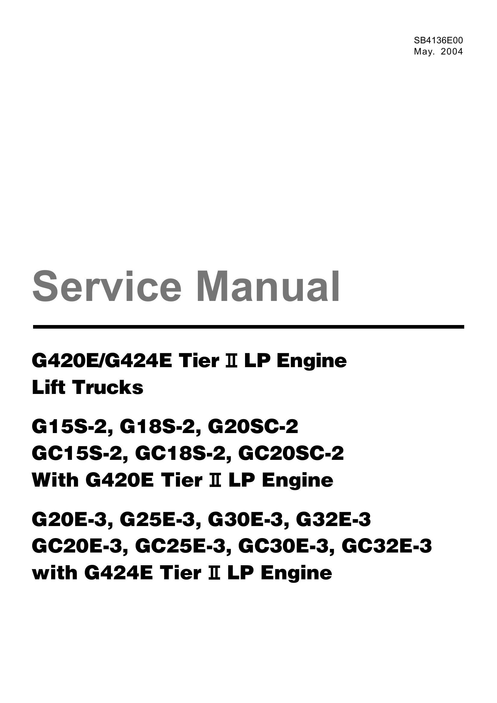 Daewoo LP Engine G420E G424E Service Manual SB4136E00