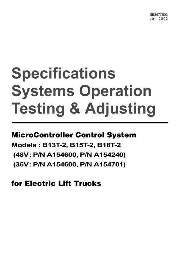 Daewoo MicroController Control System B13T 2 to B18T 2 Testing Adjusting SB2077E03