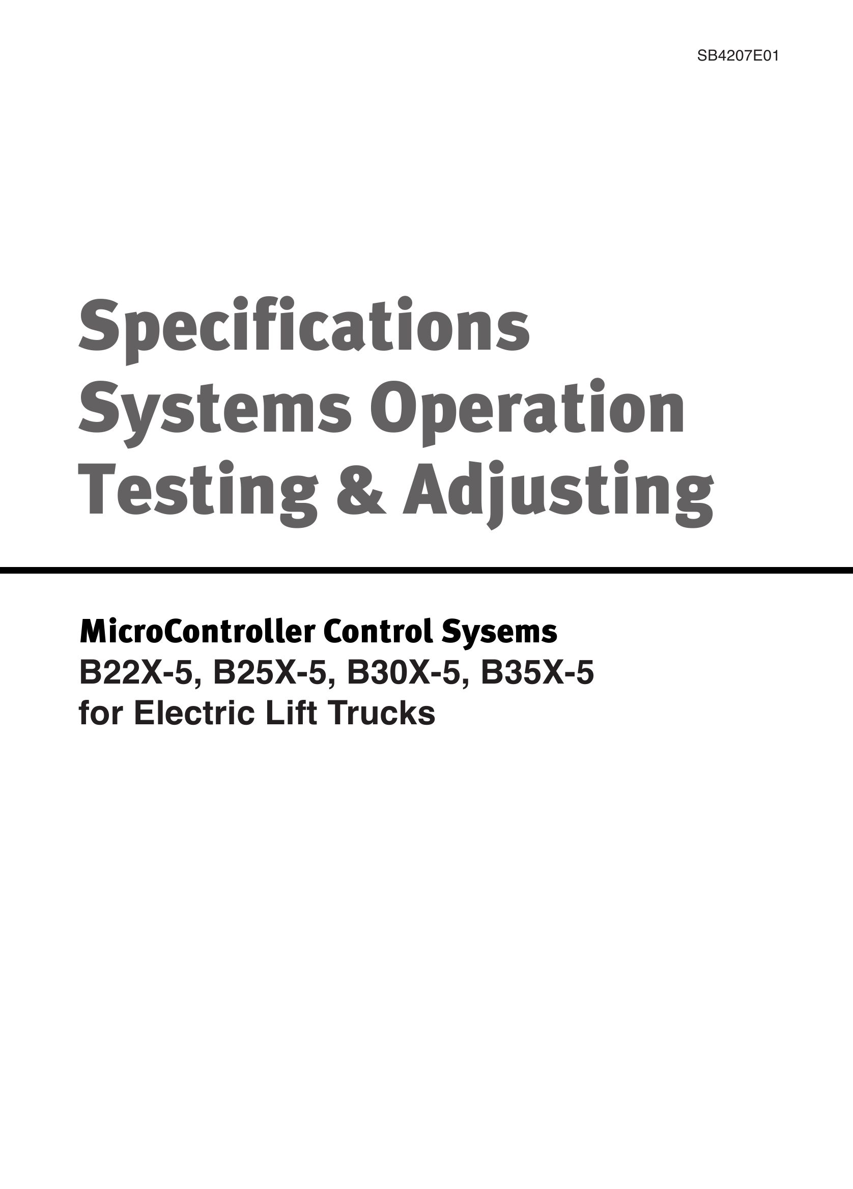 Daewoo MicroController Control System B22X 5 to B35X 5 Testing Adjusting SB4207E01
