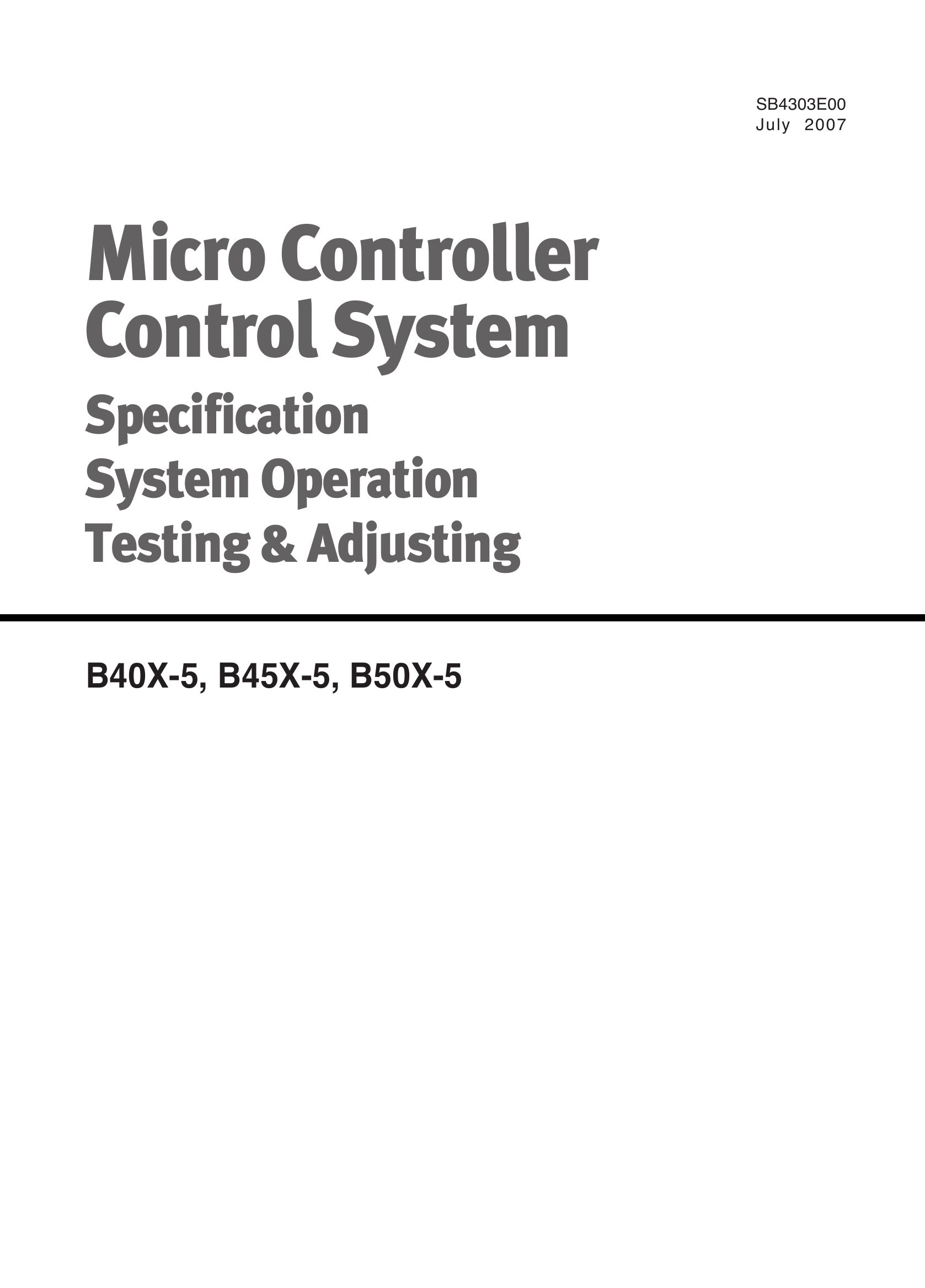 Daewoo MicroController Control System B40X 5 to B50X 5 Testing Adjusting SB4303E00