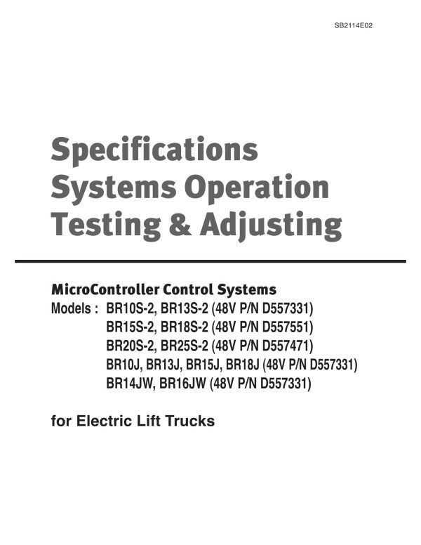 Daewoo MicroController Control System BR10S 2 to BR16JW Testing Adjusting SB2114E02