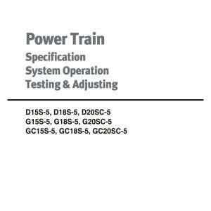 Daewoo Power Train D15S 5 to GC20SC 5 Testing Adjusting SB4243E00
