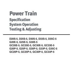 Daewoo Power Train D20S 5 to GC33P 5 Testing Adjusting SB4253E02