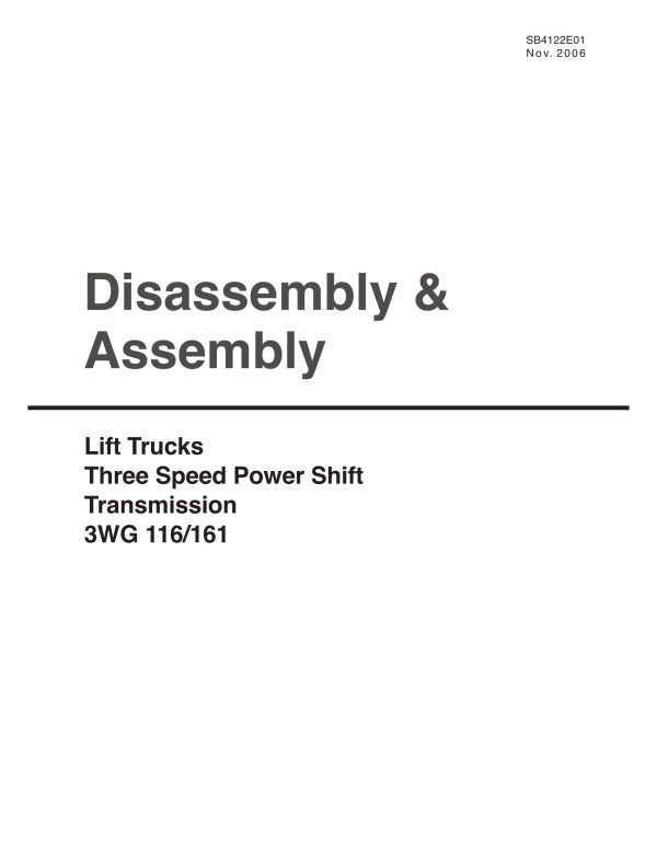 Daewoo Powershift Trans. 3WG 116 161 Disassembly Assembly SB4122E01
