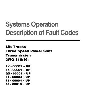 Daewoo Powershift Trans. 3WG 116 161 Fault Codes SB4121E00