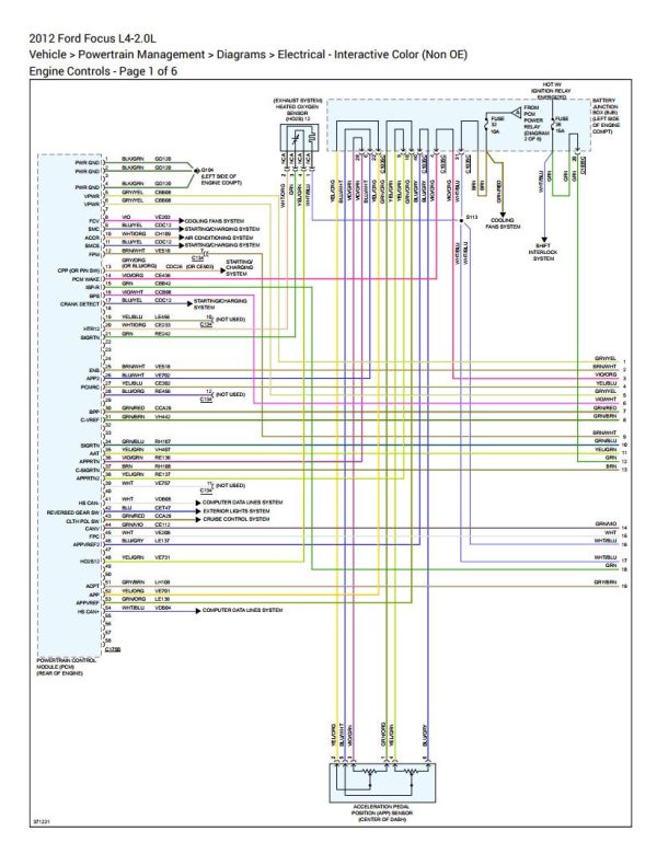 Ford Focus 2012 L4 2.0L Engine Controls Electrical Diagrams L4 2 1