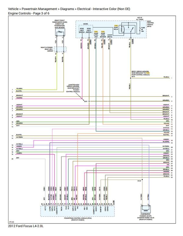 Ford Focus 2012 L4 2.0L Engine Controls Electrical Diagrams L4 2 2