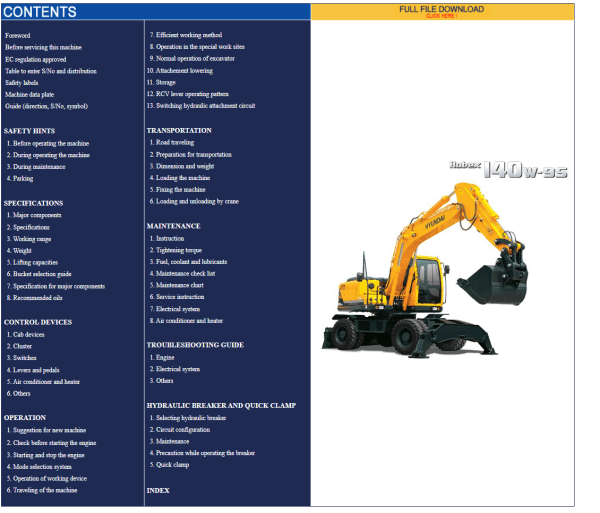 Hyundai CERES Heavy Equipment Operator Manual Updated 03.2023 Offline DVD 2