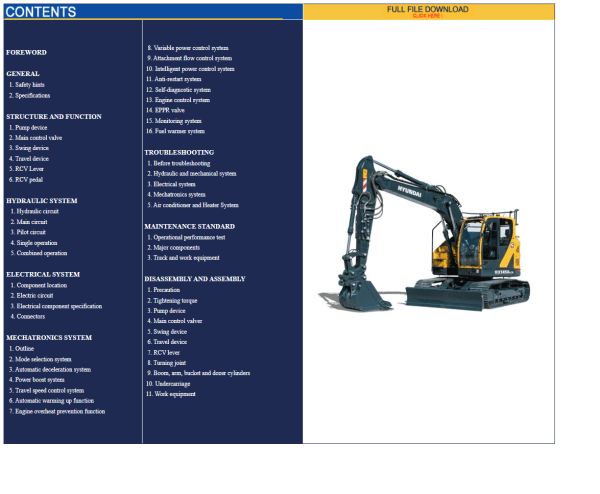 Hyundai CERES Heavy Equipment Service Manual Updated 03.2023 Offline DVD 3