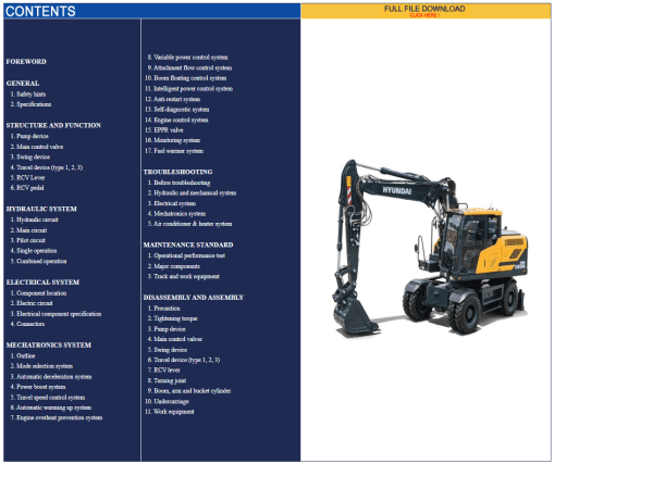 Hyundai CERES Heavy Equipment Service Manual Updated 03.2023 Offline DVD 4
