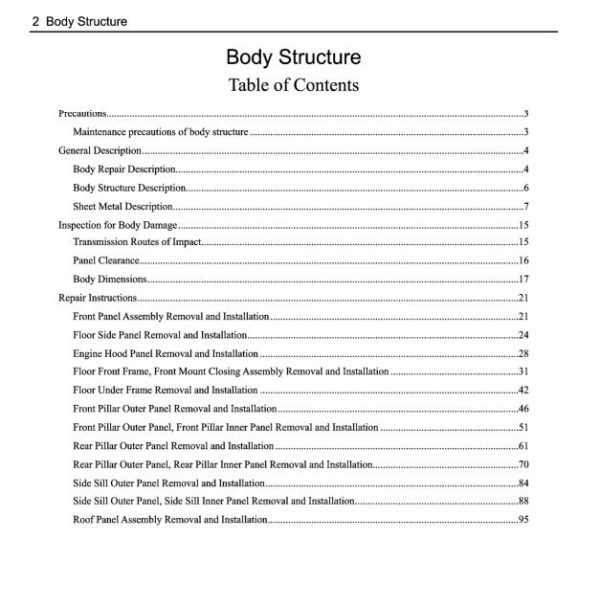 Isuzu Truck FG Series FG E Body Repair Manual