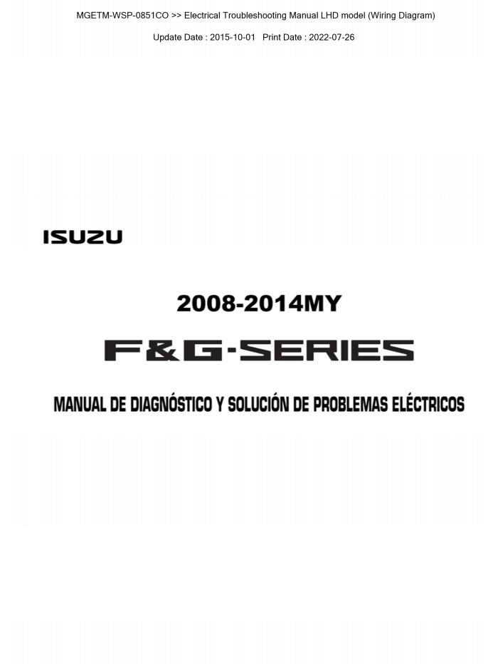 Isuzu Truck FG08 S Workshop Manual