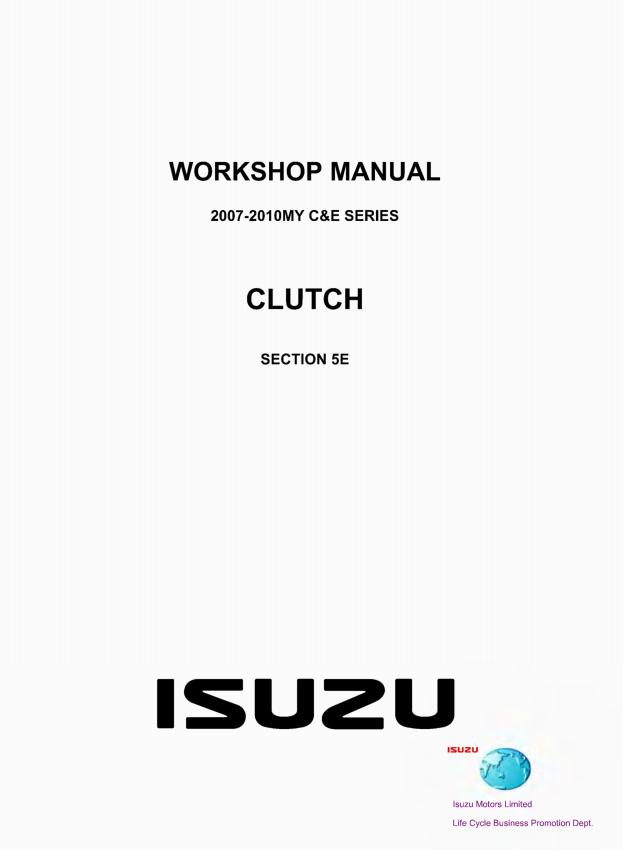 Isuzu Truck HDT07 E Clutch Workshop Manual