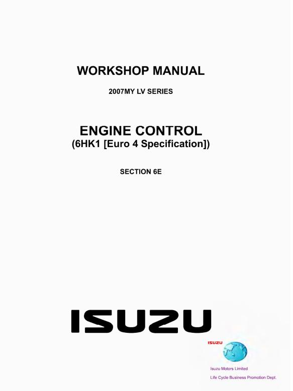 Isuzu Truck LV07 E Workshop Manual