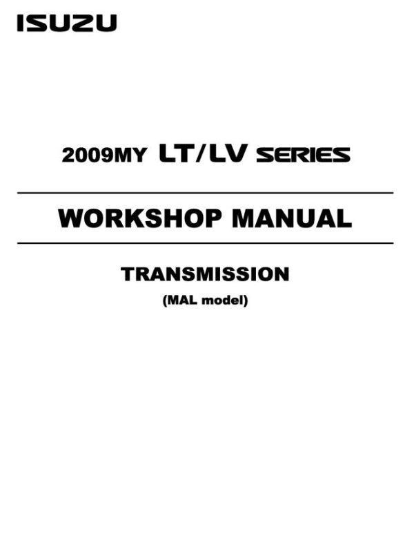 Isuzu Truck LV09 E Transmission Workshop Manual