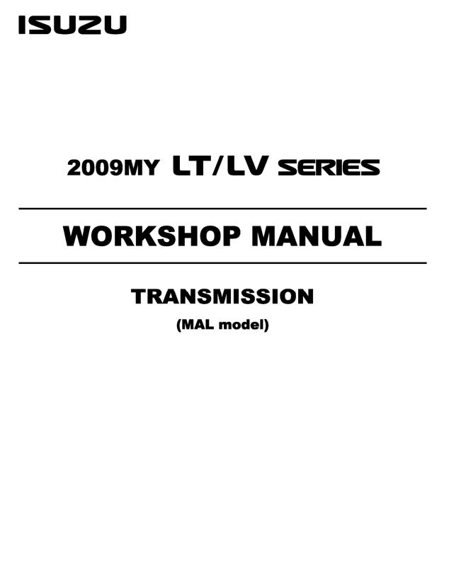 Isuzu Truck LV09 E Transmission Workshop Manual