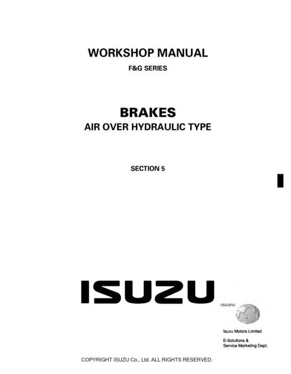 Isuzu Truck MDT96 03 01 E Workshop Manual