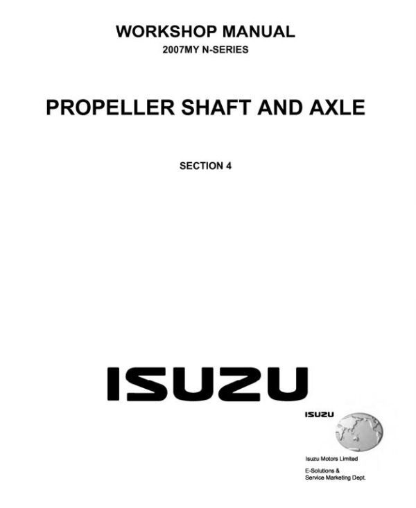 Isuzu Truck N07 E Workshop Manual