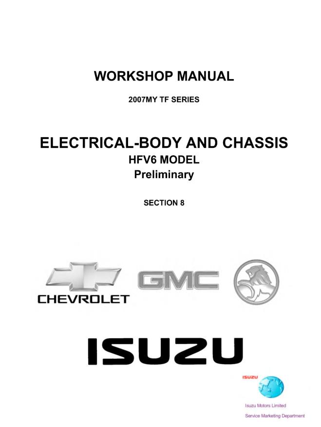 Isuzu Truck TF06 E Workshop Manual