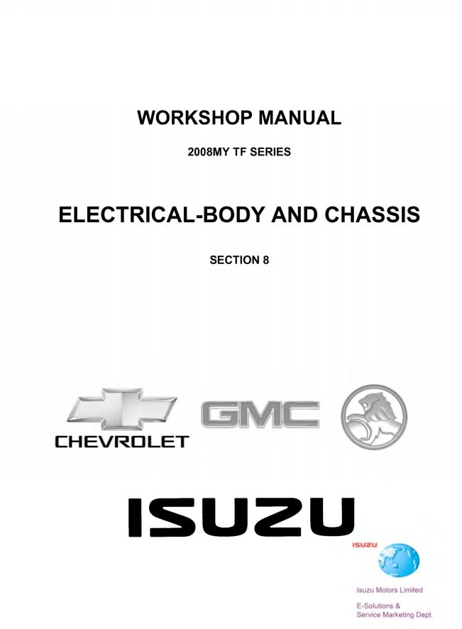Isuzu Truck TF08 E Workshop Manual