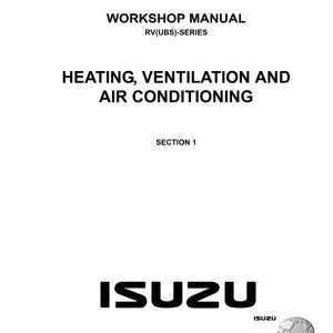Isuzu Truck UB00 02 E Workshop Manual
