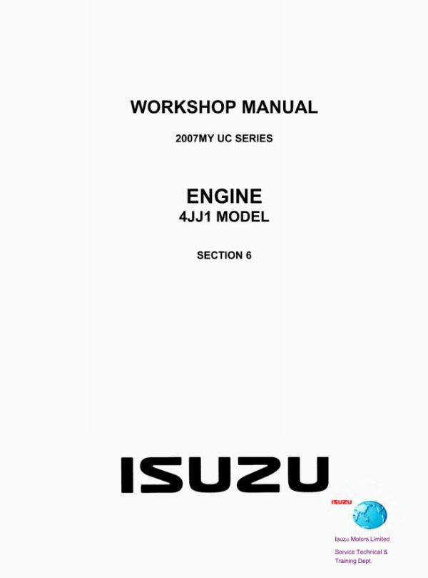 Isuzu Truck UC07 E Engine Workshop Manual