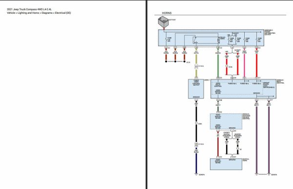 Jeep Compass 4WD L4 2.4L 2021 Electrical Wiring Diagram 1