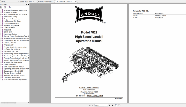 Landoll All Brillion Farm Equipment Operators Manual Part Catalogue C.D 4