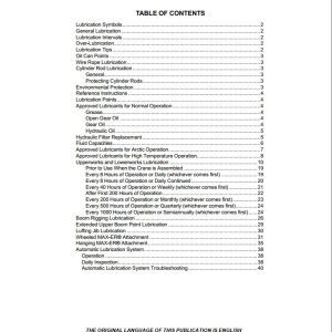 Manitowoc Crane 16000 Lubrication Guide 2021