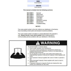Manitowoc Crane 3900 Service Manual