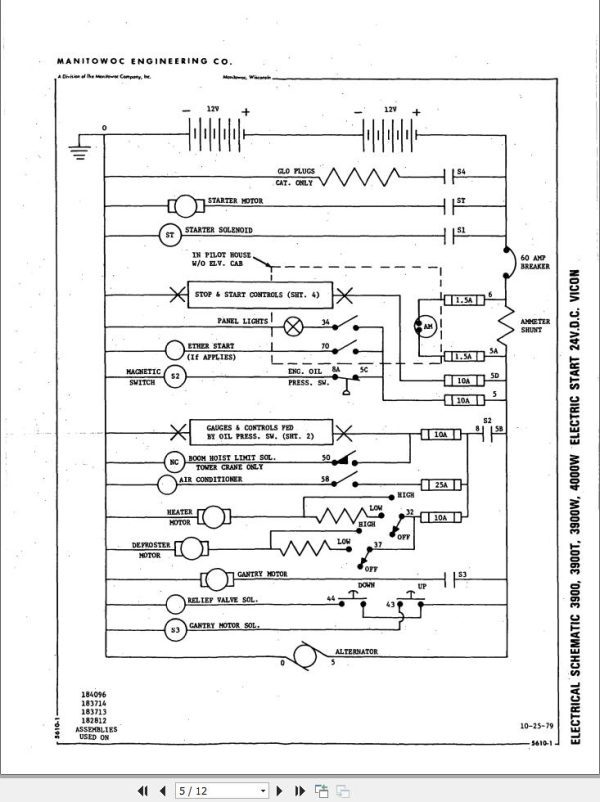 Manitowoc Crane 3900T Electrical Schematic 399062 2021 1
