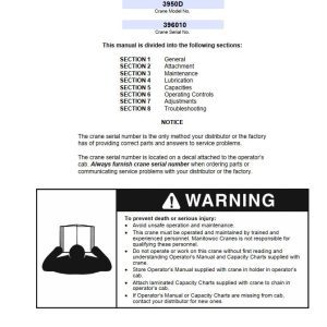 Manitowoc Crane 3950D Service Manual