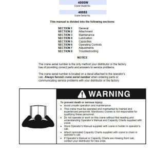 Manitowoc Crane 4000W Service Manual