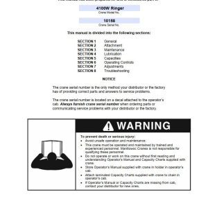 Manitowoc Crane 4100W RINGER Service Manual