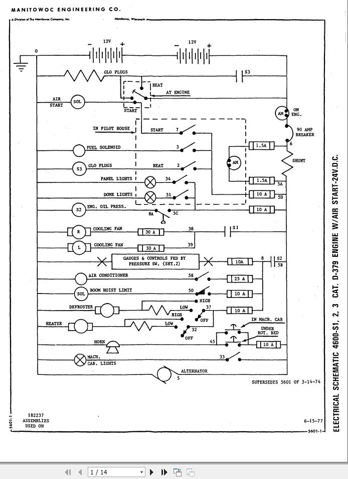 Manitowoc Crane 4600 Electrical Schematic