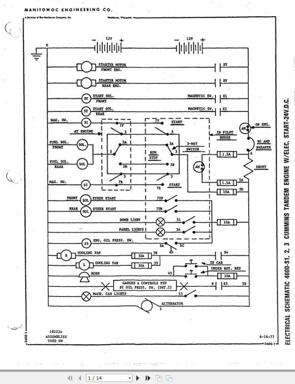 Manitowoc Crane 4600 S1 4600 S2 4600 S3 Electrical Schematic 2022