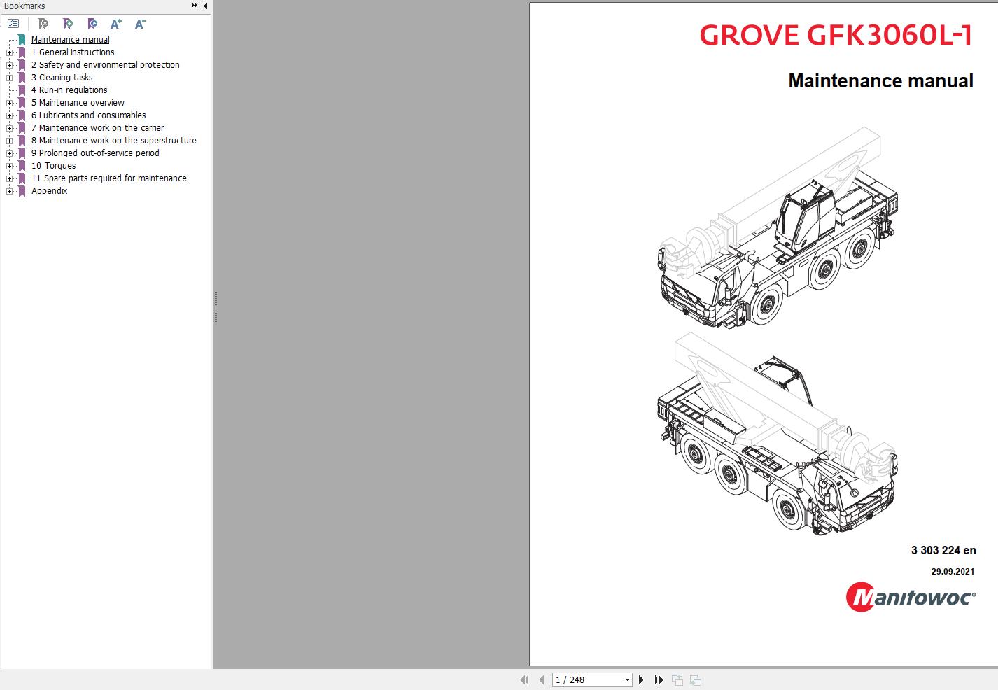 Manitowoc Crane GFK3060L 1 Maintenance Manual