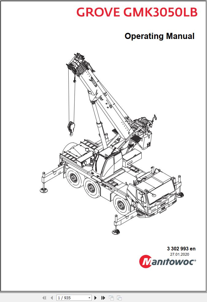 Manitowoc Crane GMK3050LB Operating Manual 1