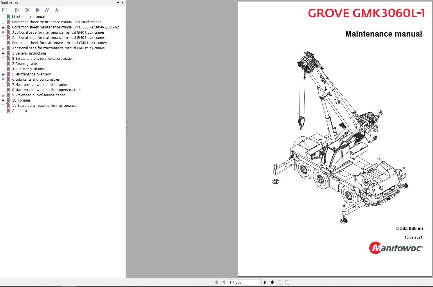 Manitowoc Crane GMK3060L 1 Maintenance Manual