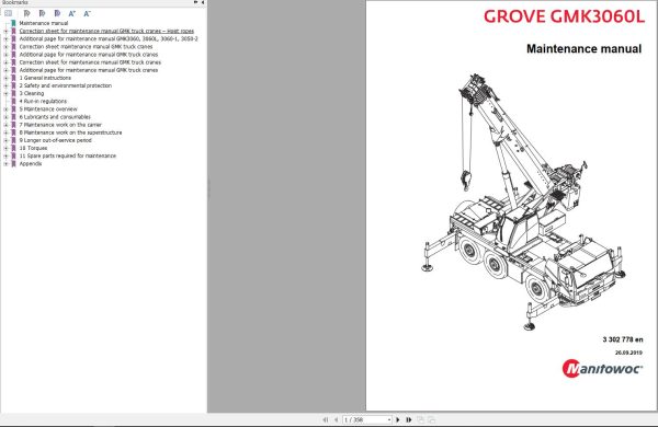 Manitowoc Crane GMK3060L Maintenance Manual