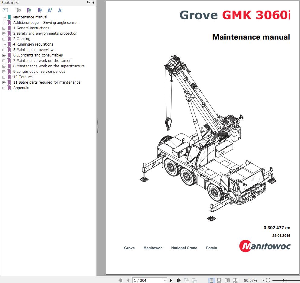 Manitowoc Crane GMK3060i Maintenance Manual