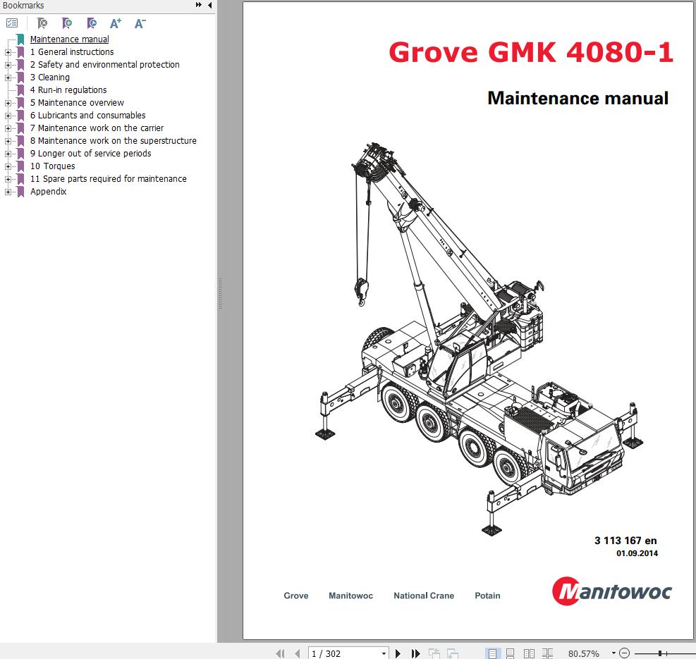 Manitowoc Crane GMK4080 1 Maintenance Manual