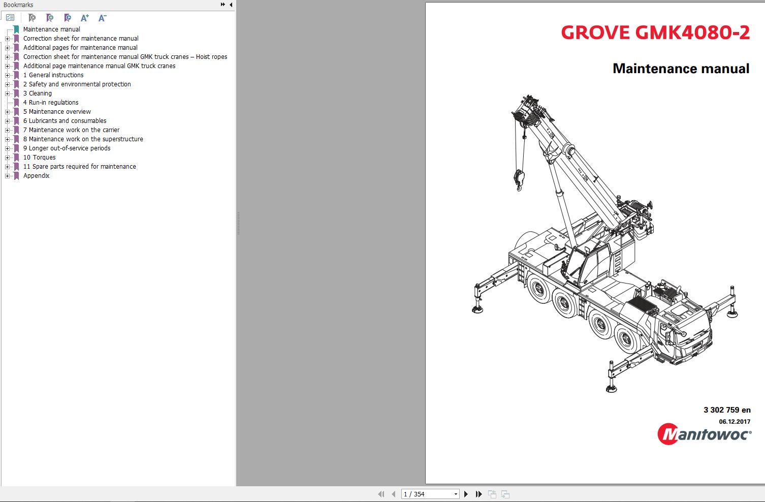 Manitowoc Crane GMK4080 2 Maintenance Manual