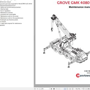 Manitowoc Crane GMK4080 3 Maintenance Manual