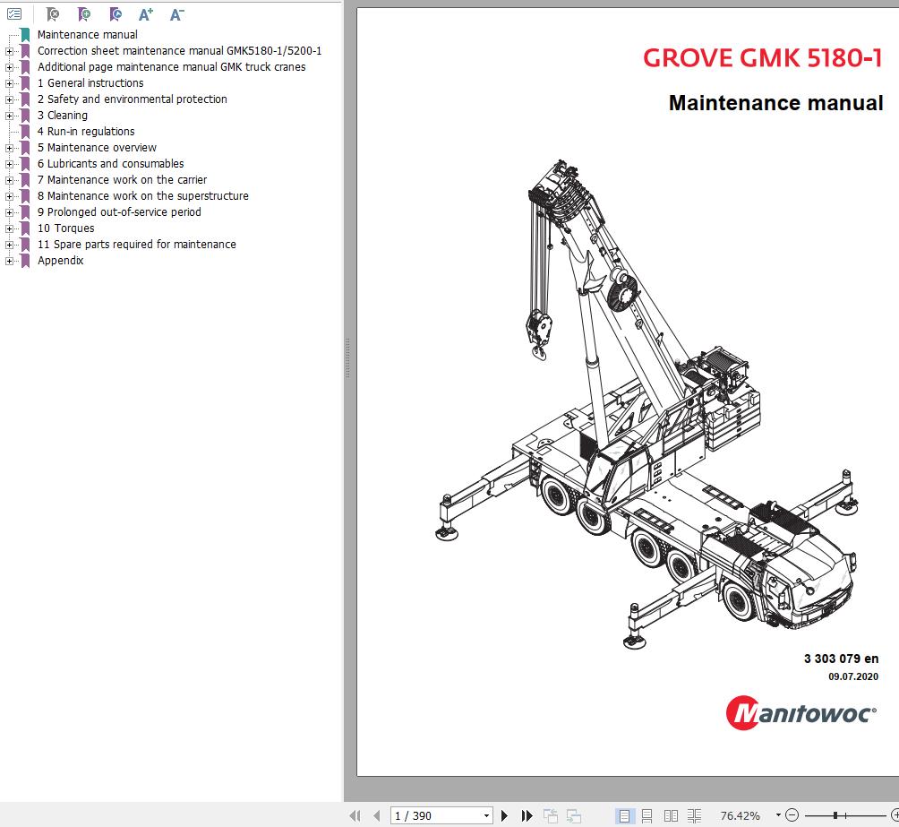 Manitowoc Crane GMK5180 1 Maintenance Manual