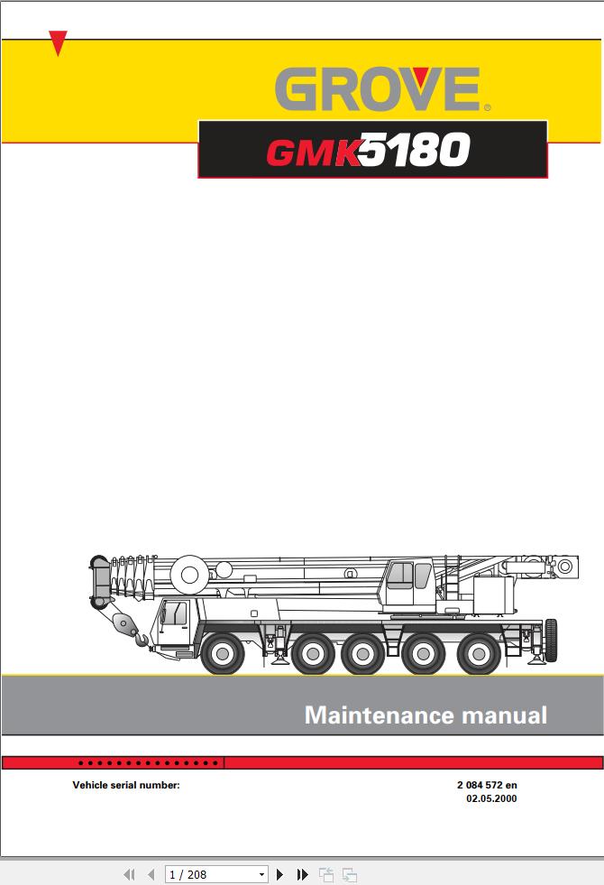 Manitowoc Crane GMK5180 Maintenance Manual